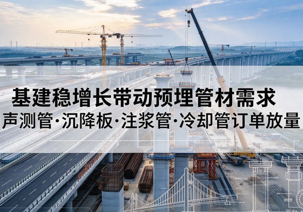 社旗基建稳增长带动预埋监测管材需求，声测管、沉降板、注浆管订单持续放量